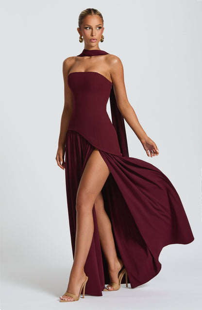 Elegant Cherry Maxi Dress