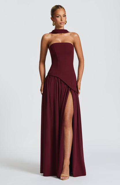 Elegant Cherry Maxi Dress
