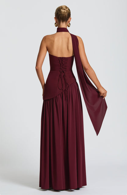 Elegant Cherry Maxi Dress