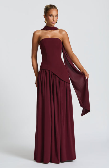 Elegant Cherry Maxi Dress